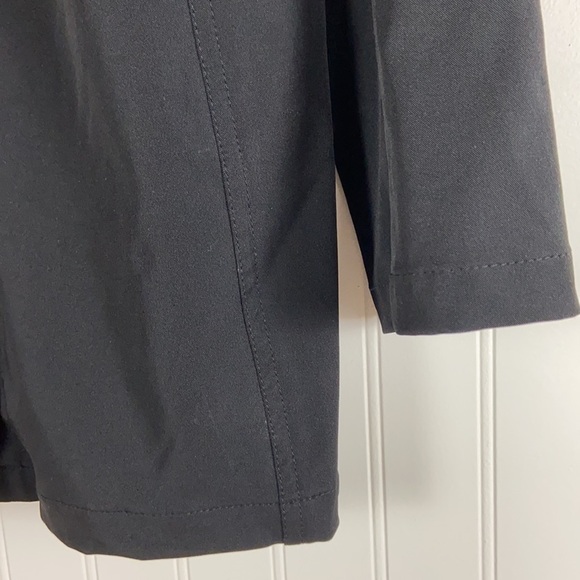 DKNY black button up doubled breasted waterproof trench coat with front pockets - Picture 6 of 13